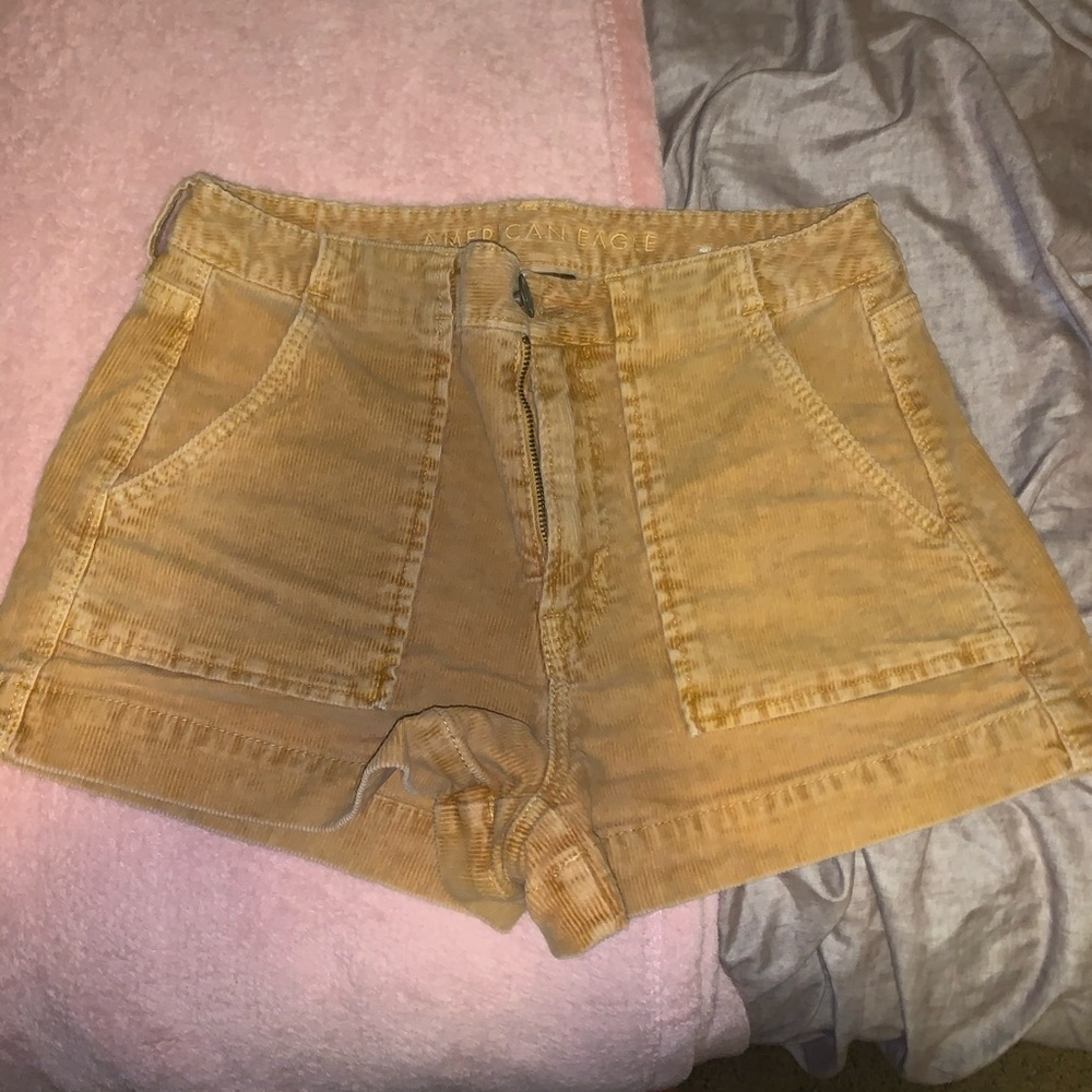 American Eagle Mustard Corduroy Shorts